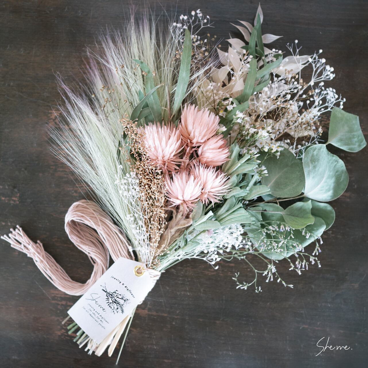 web限定商品・一点物】No.43 ドライフラワースワッグ | She me.