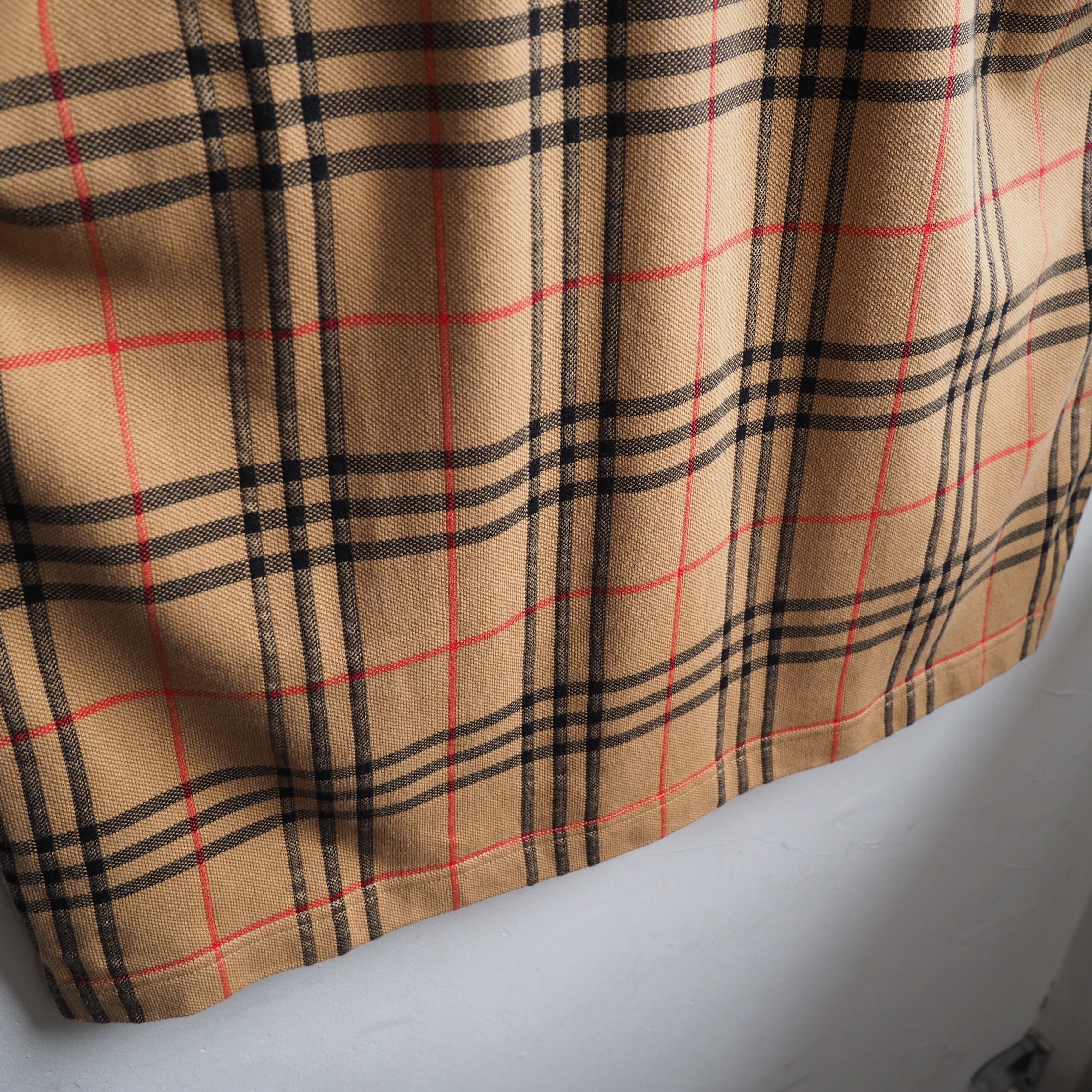 1990s ” Old BURBERRY ” Nova check Camel color vintage cotton polo shirt