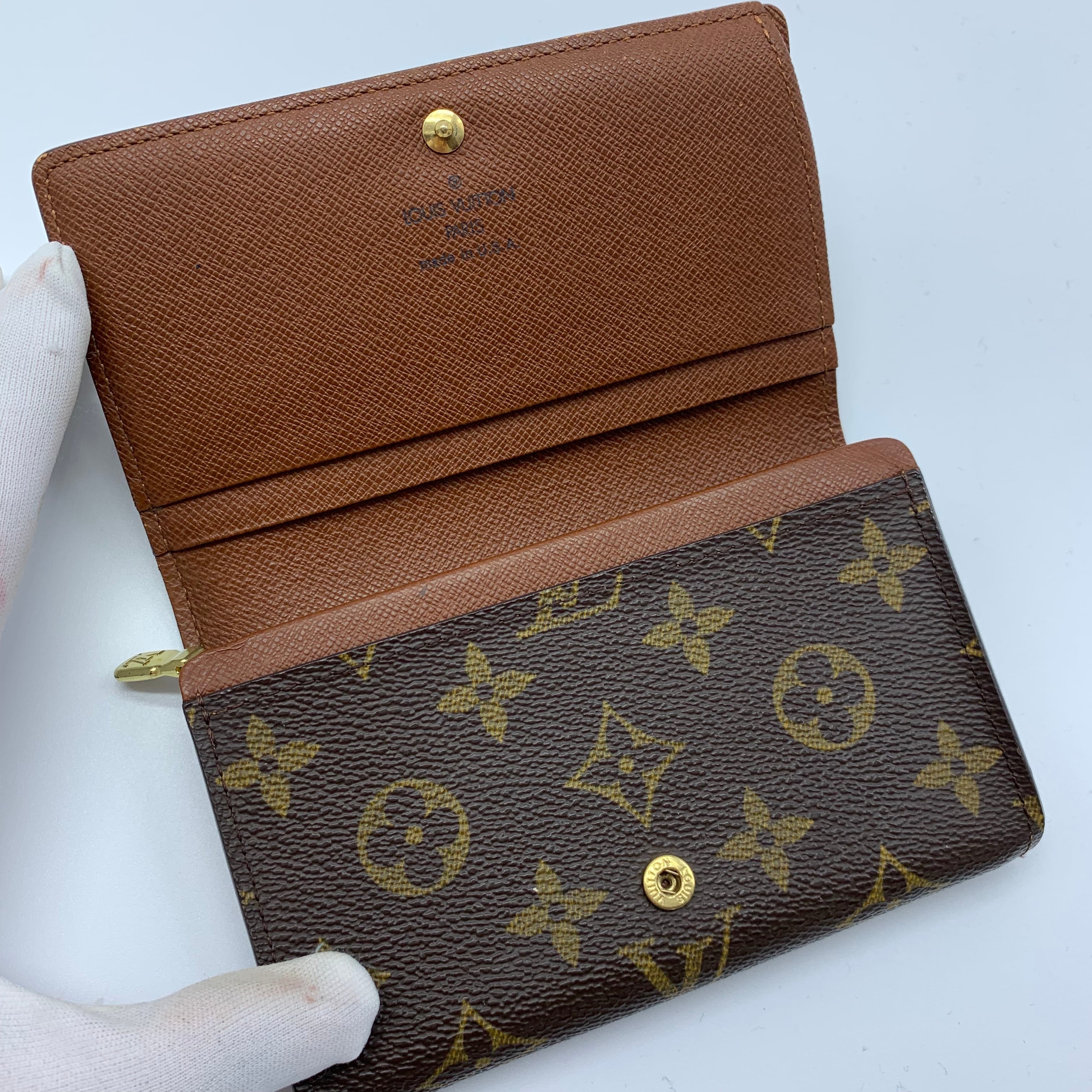 美品 Louis Vuitton モノグラム Lジップ 二つ折り財布