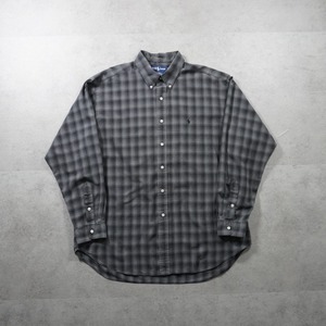 90s Ralph Lauren SILK COTTON shadow plaid shirt "BLAKE" XL 古着