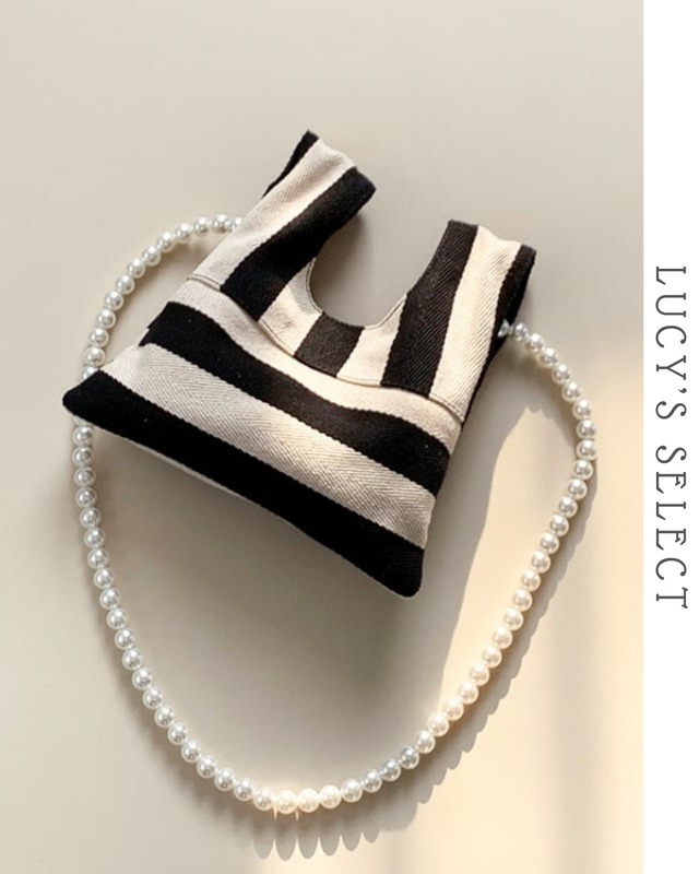 Striped Pearl Bag　A1016