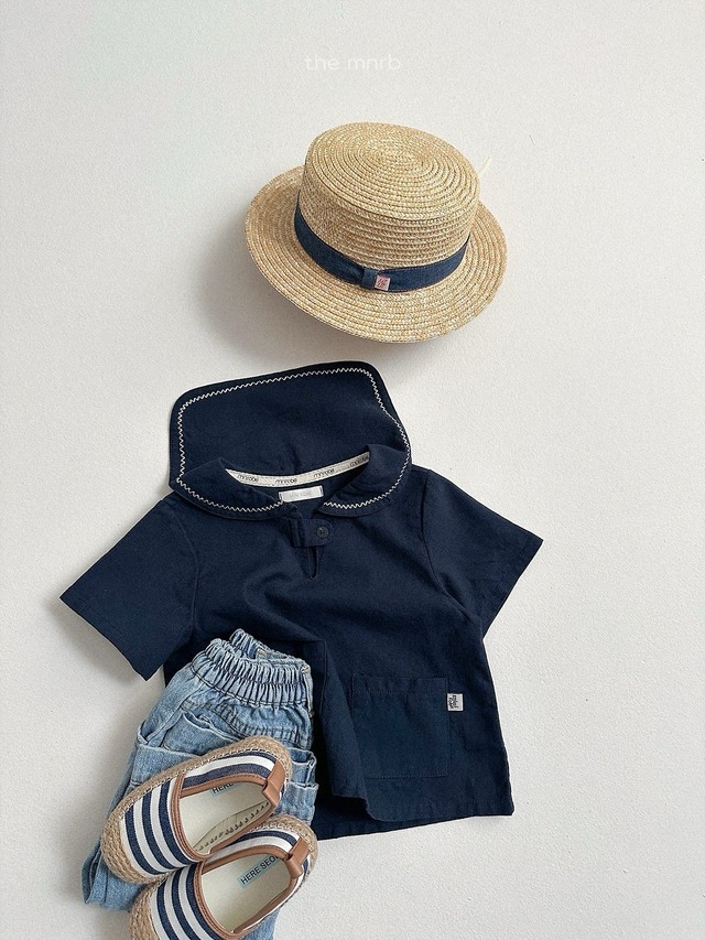 《予約》送料無料 【mini robe】 Point Sailor Shirt