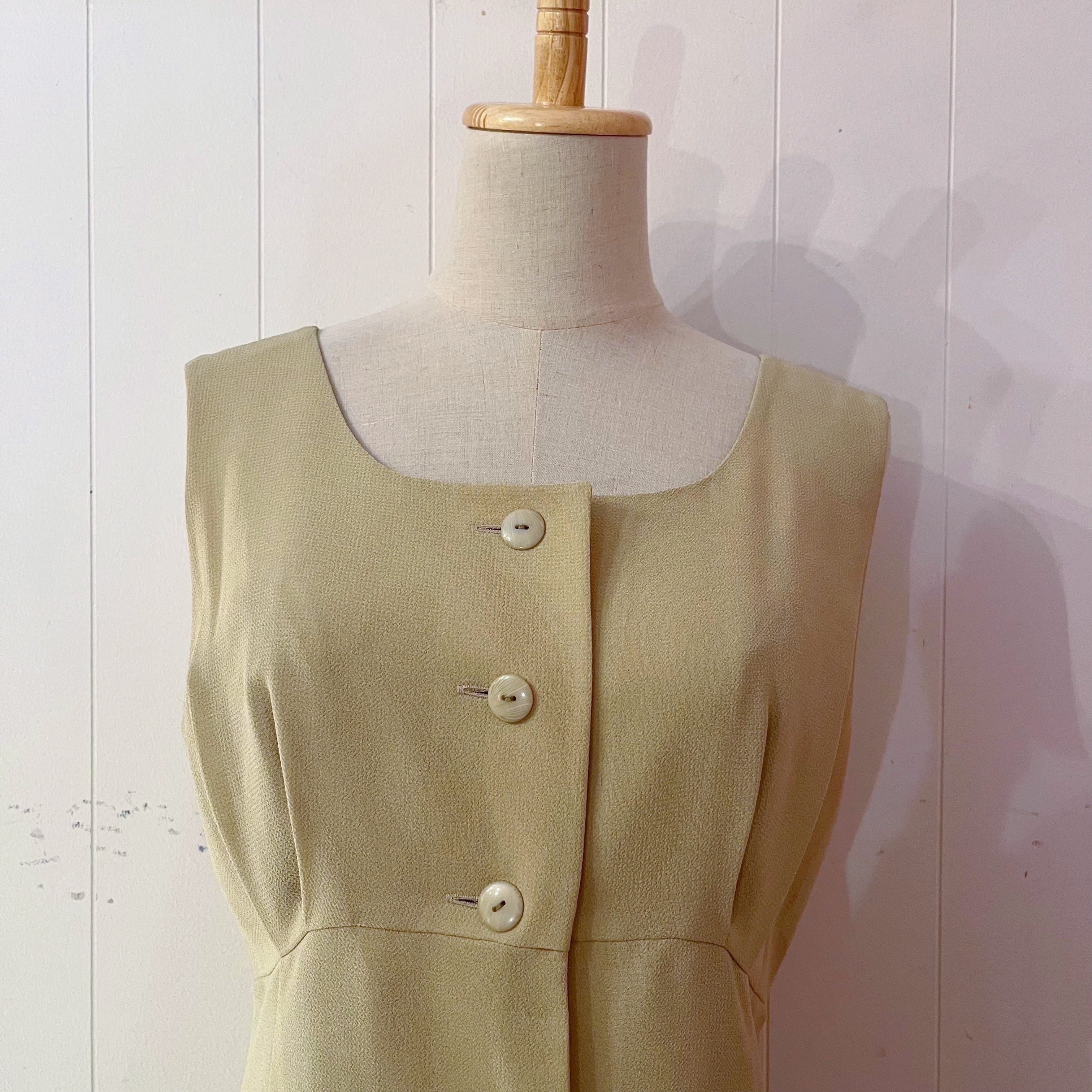 cream beige front button jumper skirt