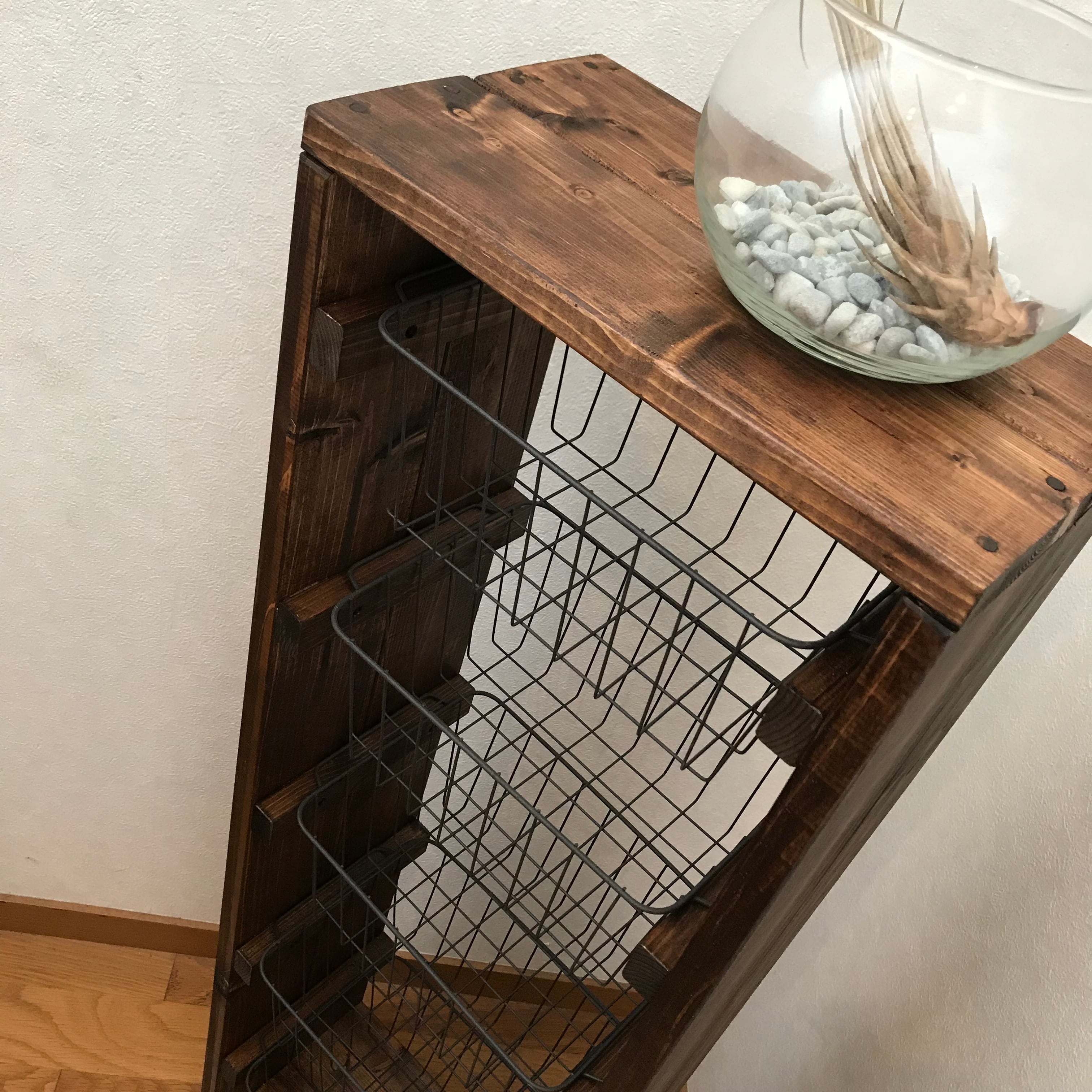 再販】ワイヤーバスケットシェルフ5段【handmade】キャスター付き