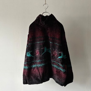 -BLACK MOUNTAIN- deadstock horse pattern fleece jacket