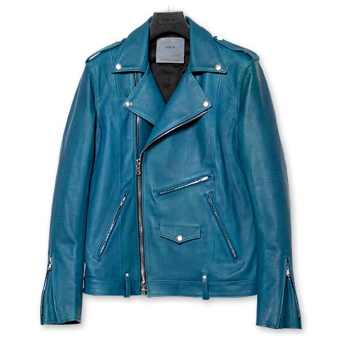 【予約商品】【STRUM　ストラム　RIDERS JACKET　ライダースジャケット】ROM/ハイブリッドタンニン鞣しカーフスキン燃焼製品染め/ダブルライダース【送料無料】【納期未定 2026年3月お届け予定】
