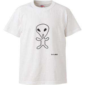『宇宙人Tシャツ』@natsu画伯/ホワイト