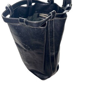 vintage FENDI black leather 2way bucket bag