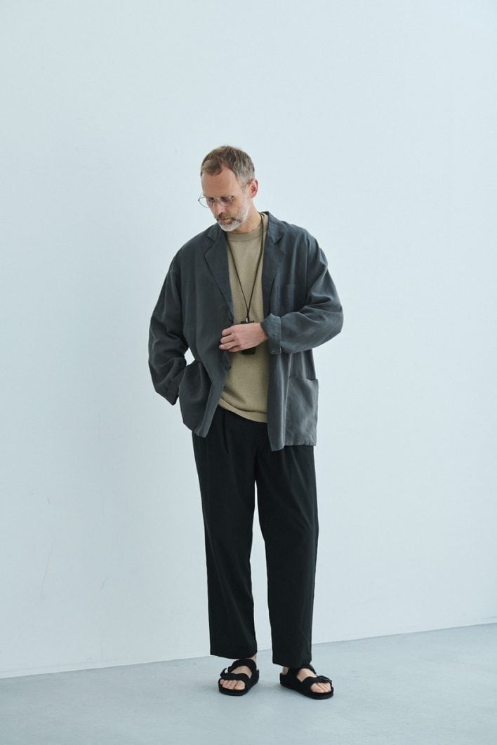 STILL BY HAND / Half sleeve knit t-shirt