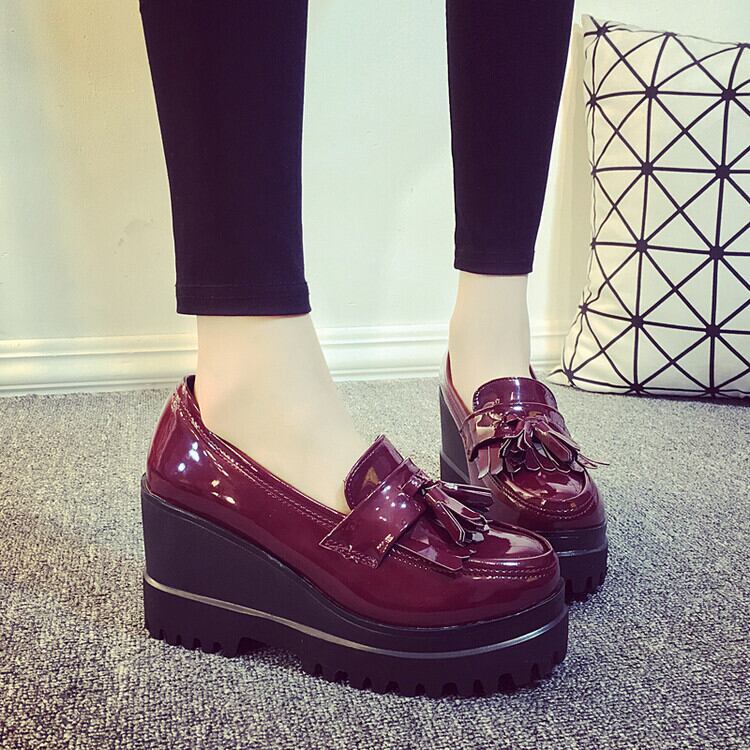 【新作】【送料無料】 ヨーロッパとアメリカ2017年春秋スタイルのテルウェッジシングルシューズプラムプラムシューズラウンドトゥプラムカジュアルシューズ女性-アリババ 靴 スプリング 春物 オータム 秋物 ラウンドトー 10b761399416317