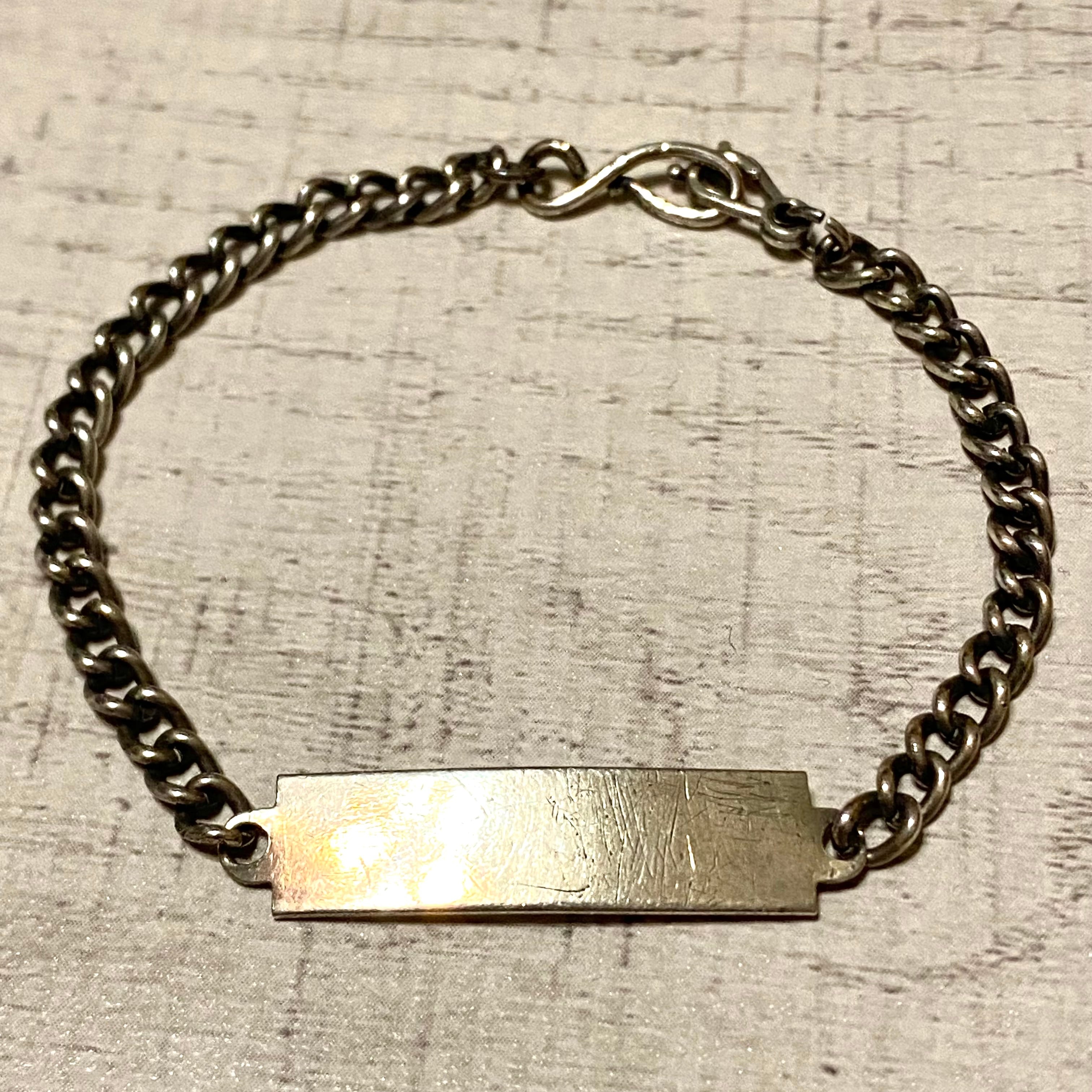 40s 50s VINTAGE ID PLATE BRACELET -SILVER925- IDブレスレット