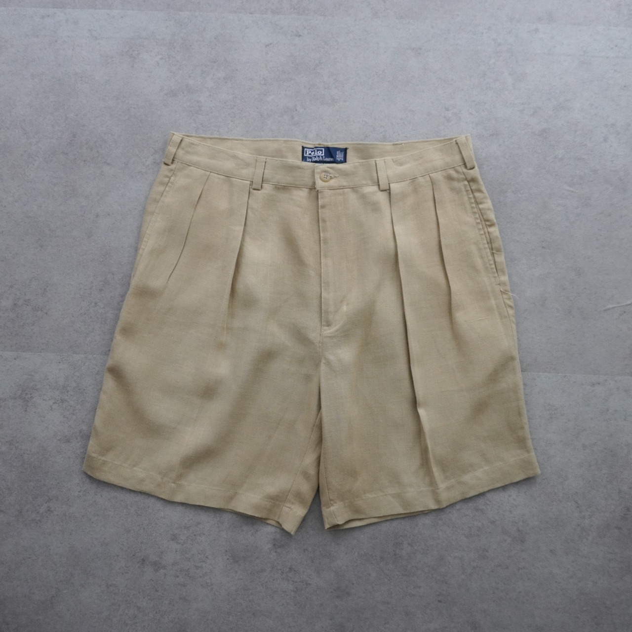 Polo by Ralph Lauren Linen TYLER SHORTS sand beige [W38] 古着 - 1