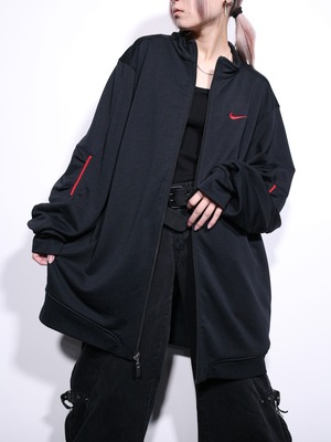 ”NIKE” black × red piping design track jacket