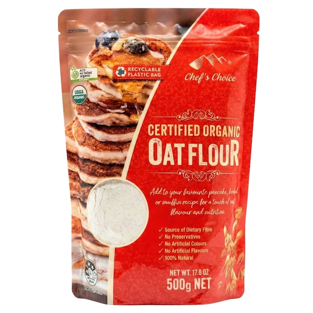 シェフズチョイス オーガニックオーツフラワー 500g オーツ麦 粉 Organic Oat Flour