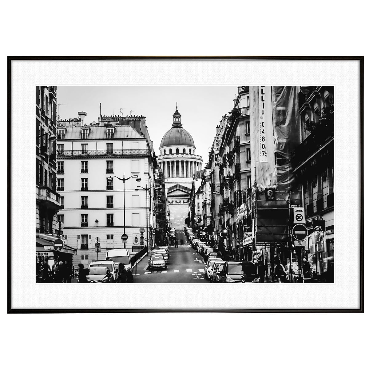 フランス写真 ハ?リ スフロ通りからのハ?ンテオン インテリアモノクロアートポスター額装 AS4776