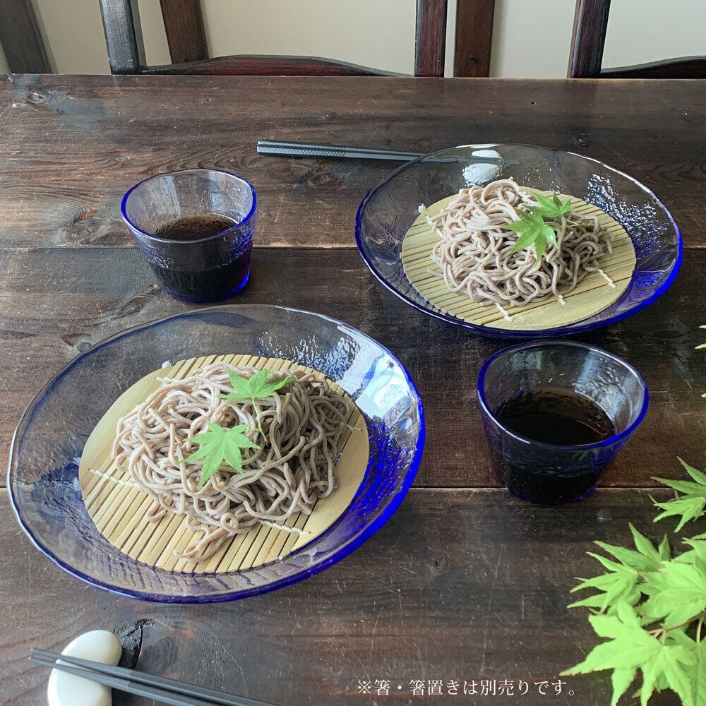 そば食器 潮騒 1人前 ガラス食器 ざるそば セット ガラス 日本製 | み