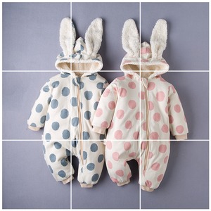 【BABY】ウサギさんトッド柄ロンパース　全2色