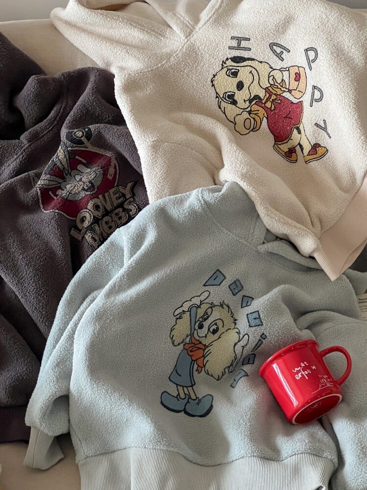 もこもこイラストパーカー