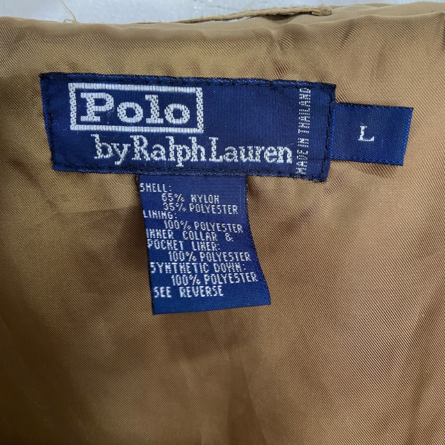 ラルフローレン　キルティングコート　ステンカラーコート　ナイロン　茶系　L