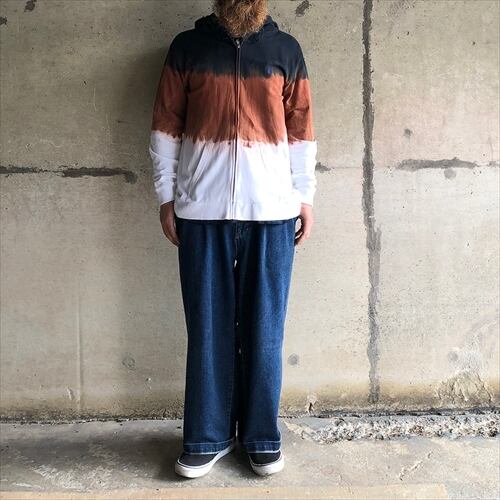 devadurga メンズ ZIPパーカー 泥染め 藍染め SUNNY ZIP PARKER 全1色
