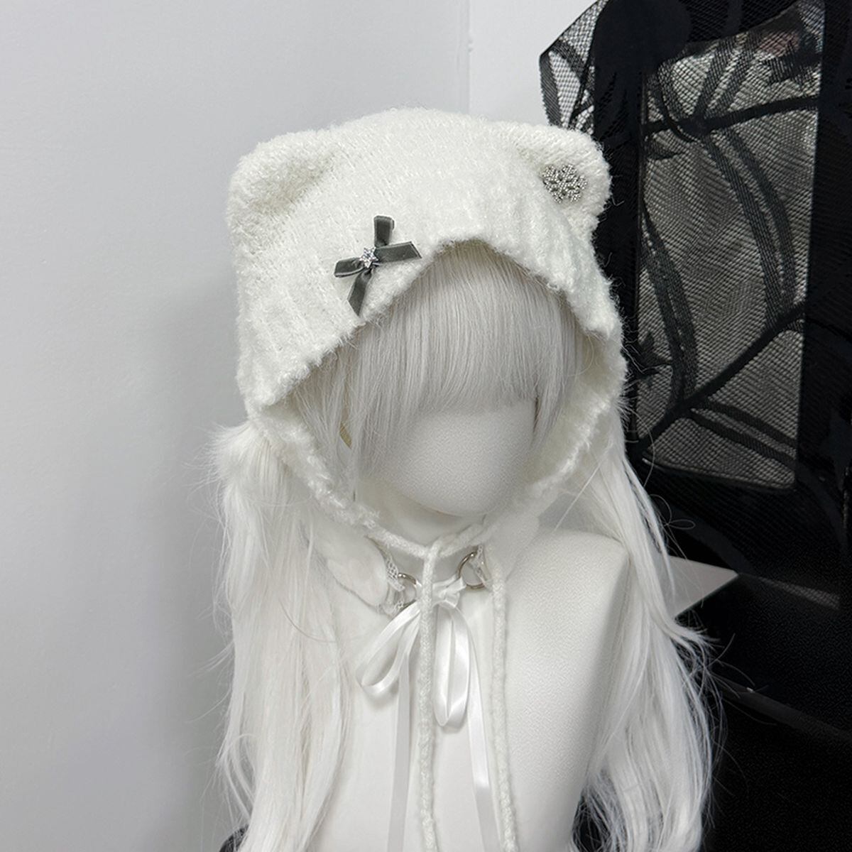 猫耳クリスタルスノーニット帽 | Maiden's Rêve