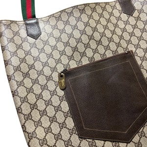 “OLD GUCCI” pvc × leather tote bag “GG supreme”