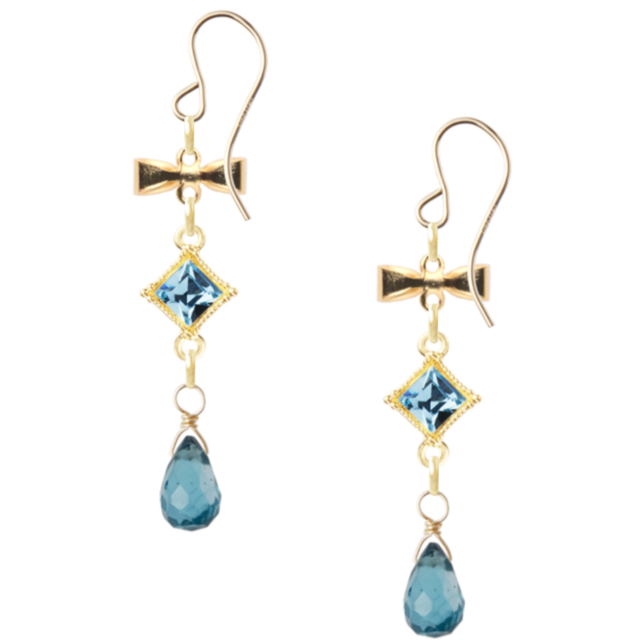 Kanade(ピアス/No13)アクアマリン&ブルートパーズ14KGF | aybike