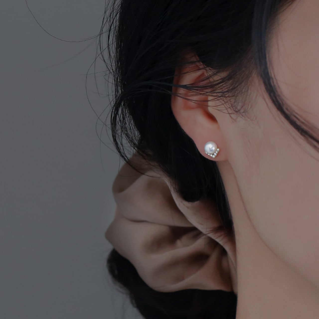 低アレルギー パール トライアングル ピアス AC44