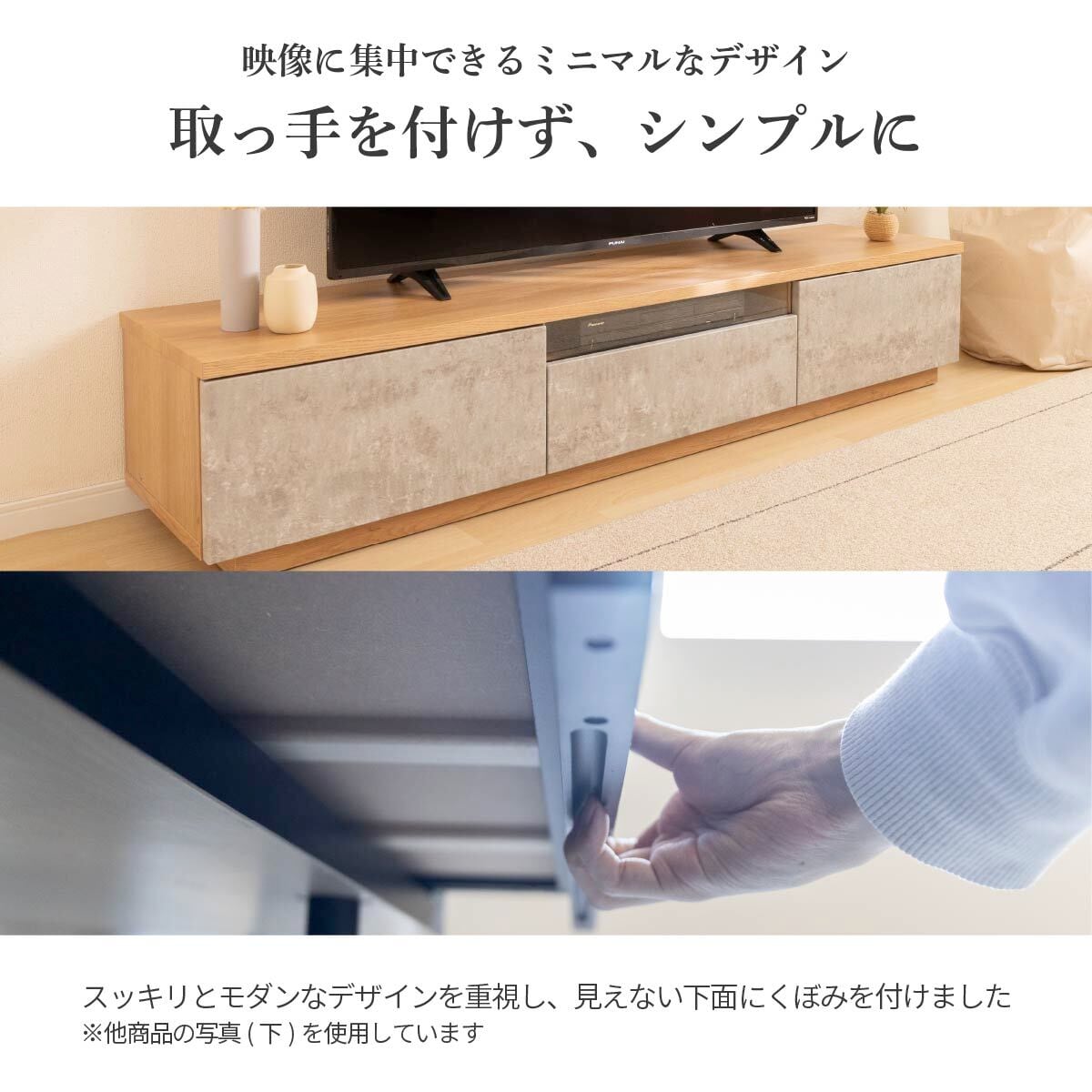 テレビボード 180 セラミック調 グレー テレビ台 180cm ローボード
