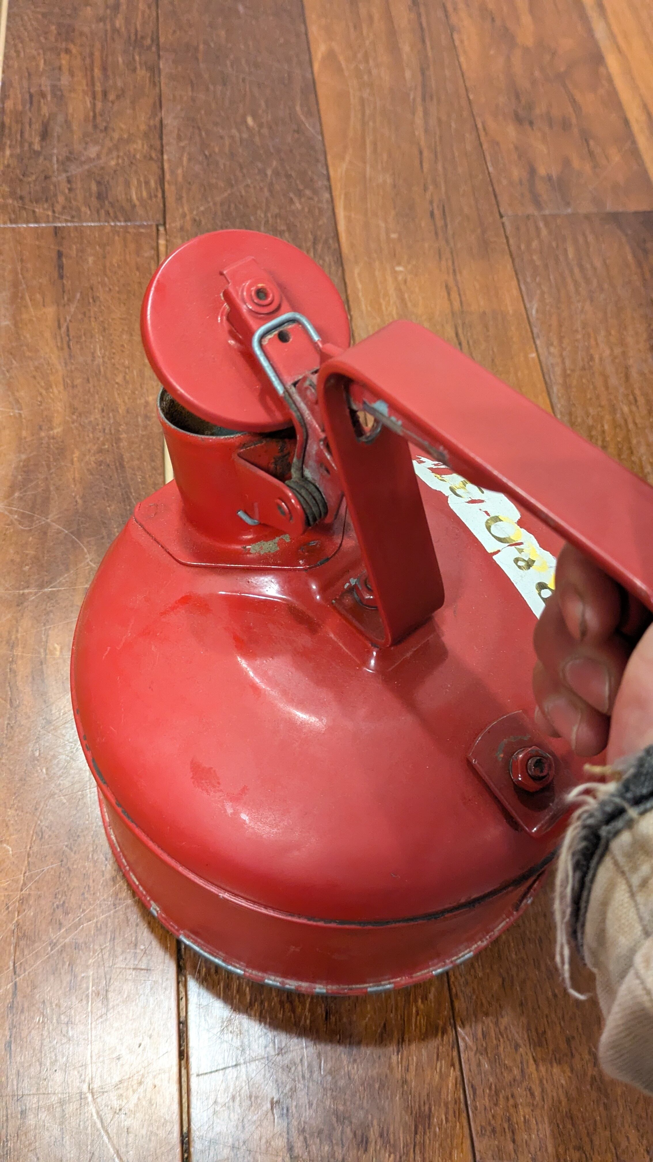 Vintage JUSTRITE SafetyCan GasolinCan Antique HalfGallon