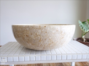 天然大理石 洗面ボウルmince/IV40cm ウォッシュボウル 手洗い鉢 手洗器 洗面器 手洗いボウル 洗面用品 マーブル Φ40 × H15cm