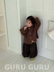 韓国子供服 / 26Autumn / 〖取寄〗guruguru / ケーブルニットカーディガン / ベビー服 *1号~3号*