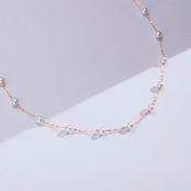 淡水パール 4-5mm 18K 満点星 シンプル ネックレス