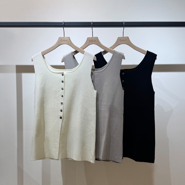 【限定店舗】スクエアーニットボタン付きタンク