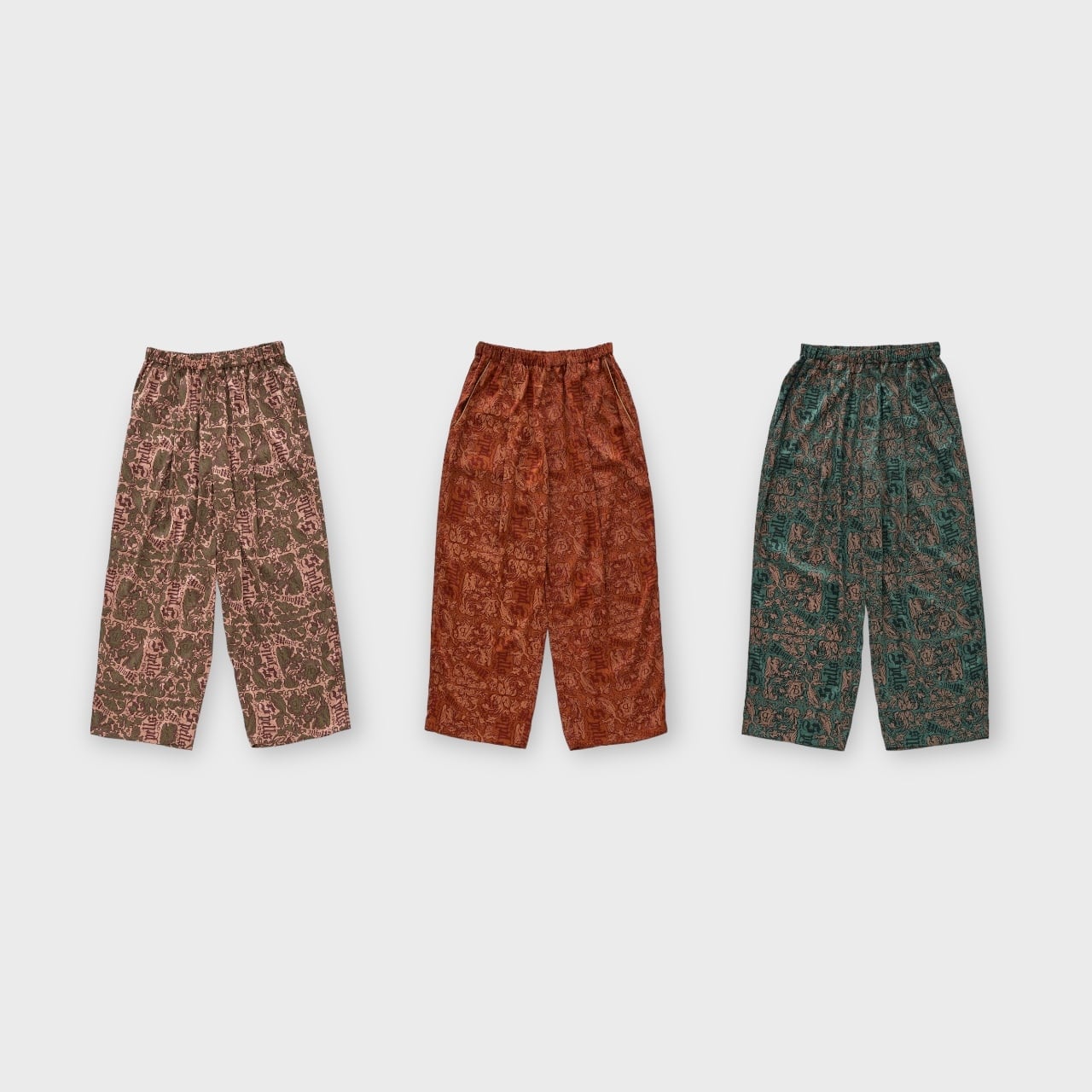 〈 eLfin Folk 24AW 〉 Magic Spell print Vintage Satin Pants / elf-242F10 / パンツ /  Womens'