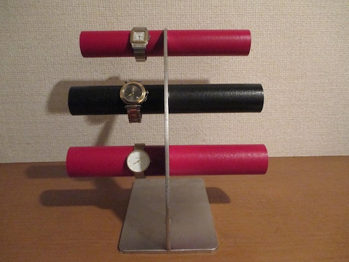 腕時計スタンド 時計スタンド 腕時計スタンド おしゃれ 腕時計スタンド 12本 腕時計スタンド 高級 時計スタンド ウオッチスタンド 3段赤黒赤反り返る支柱腕時計スタンド No.20210723