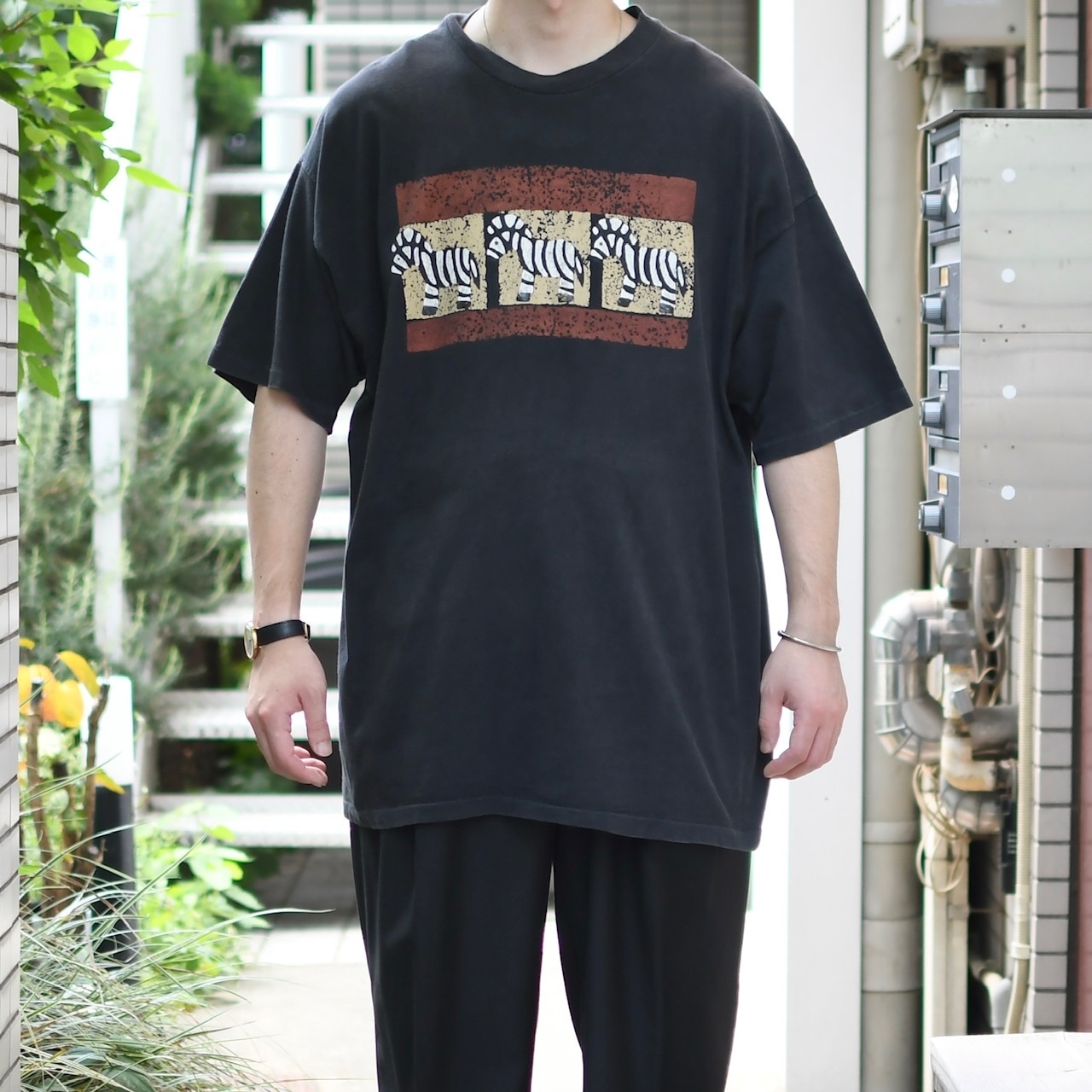 90's zebra zebra zebra print tee