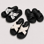 cross wide strap sandals / l0569