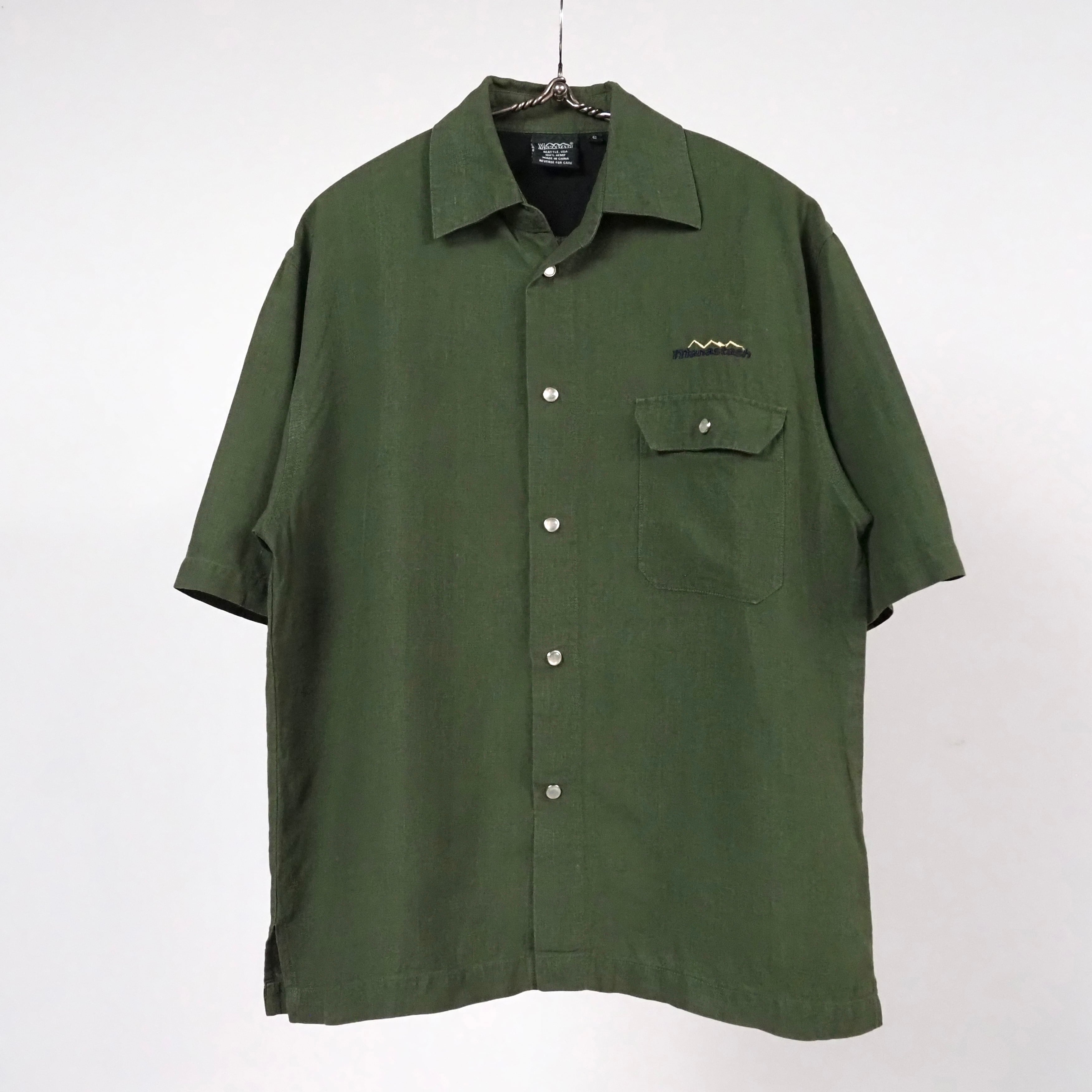 Polo by Ralph Lauren CALDWELL silk/cotton open collar S/S shirt L