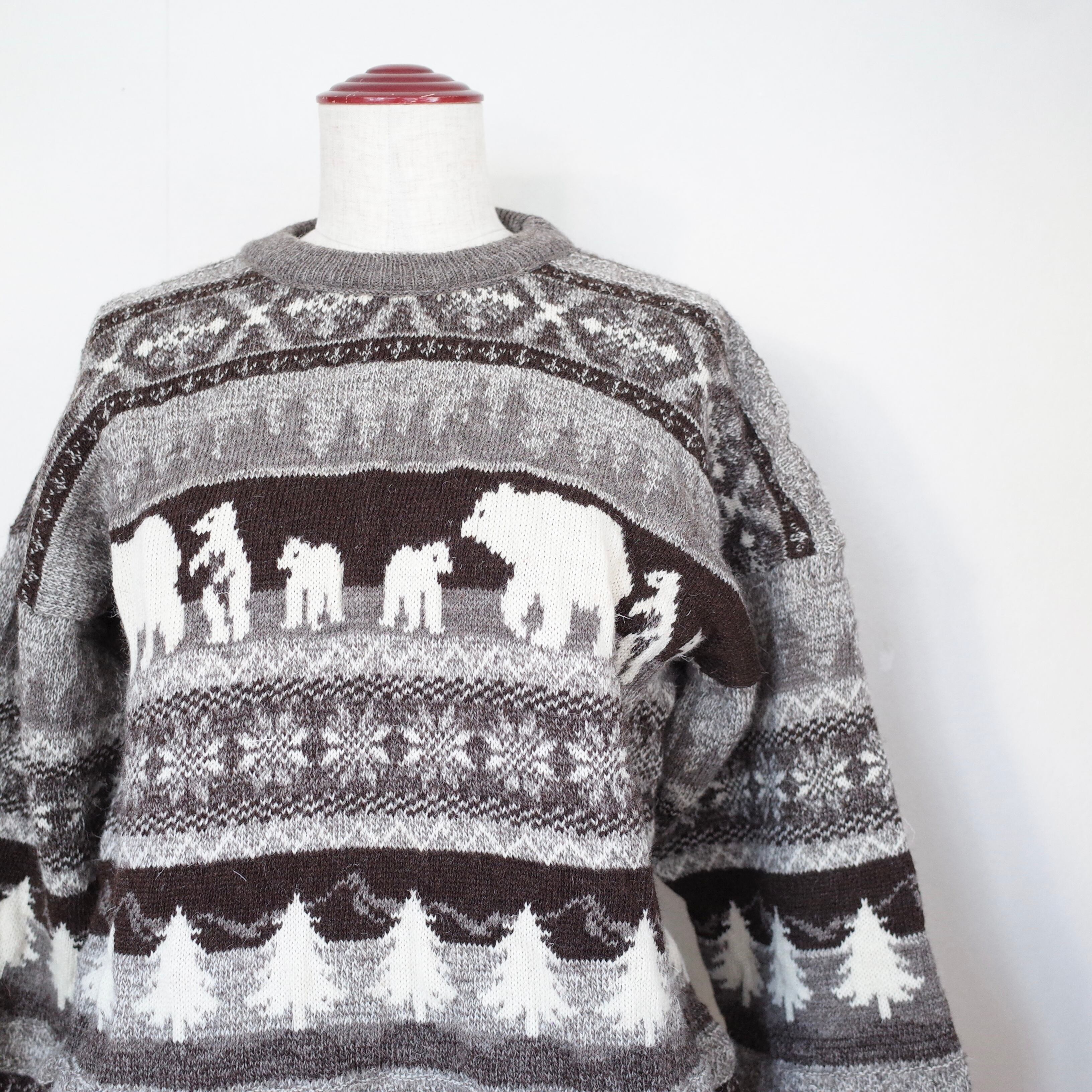 England wool knit sweater "bears"