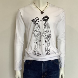 Future,future( これからの未来 ) VネックロングTシャツ ホワイト