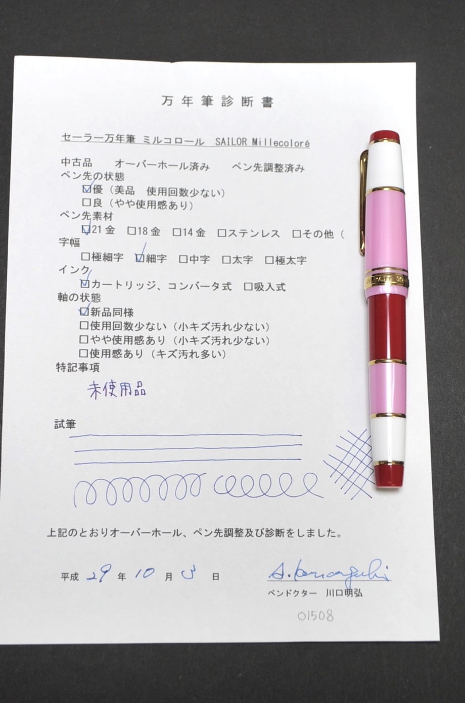 2013 セーラー万年筆 ミルコロール SAILOR Millecoloré （細字） 21K
