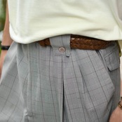 MONOLOGUE glen check wide slacks