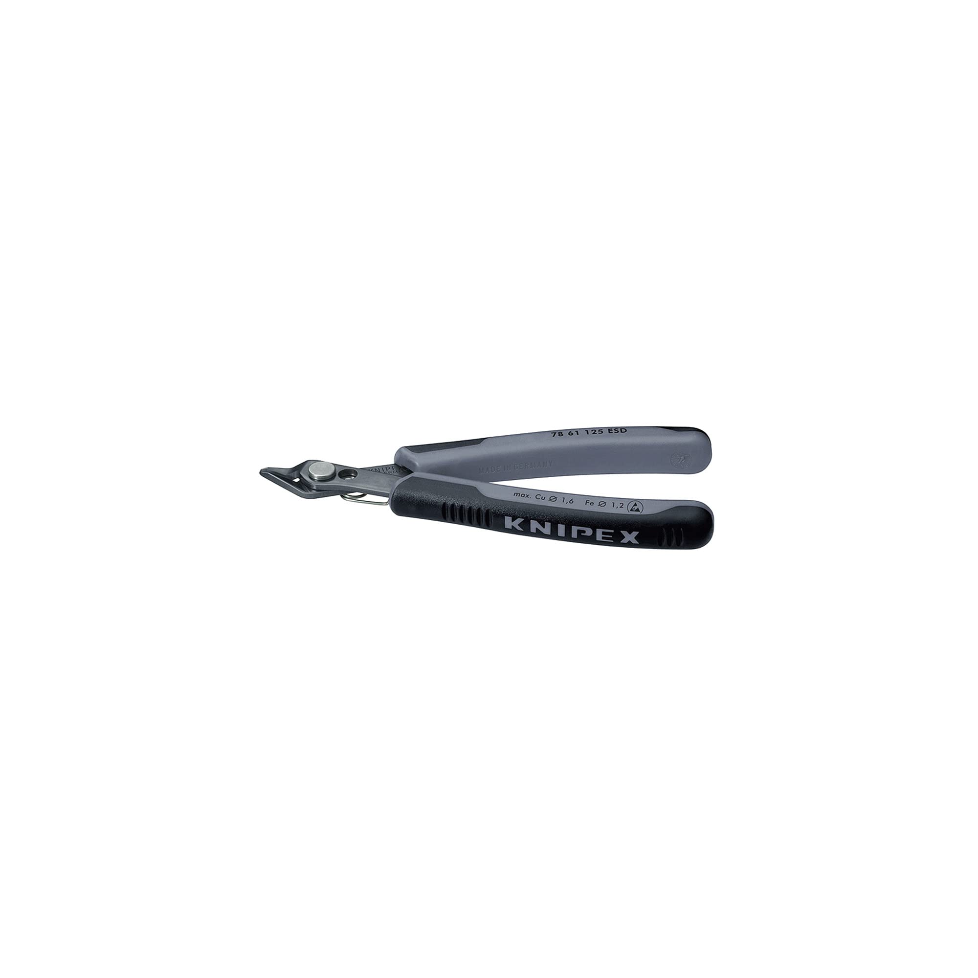 【在庫のみ】クニペックス KNIPEX 7861-125ESD エレクトロニクス スーパーニッパー (SB)