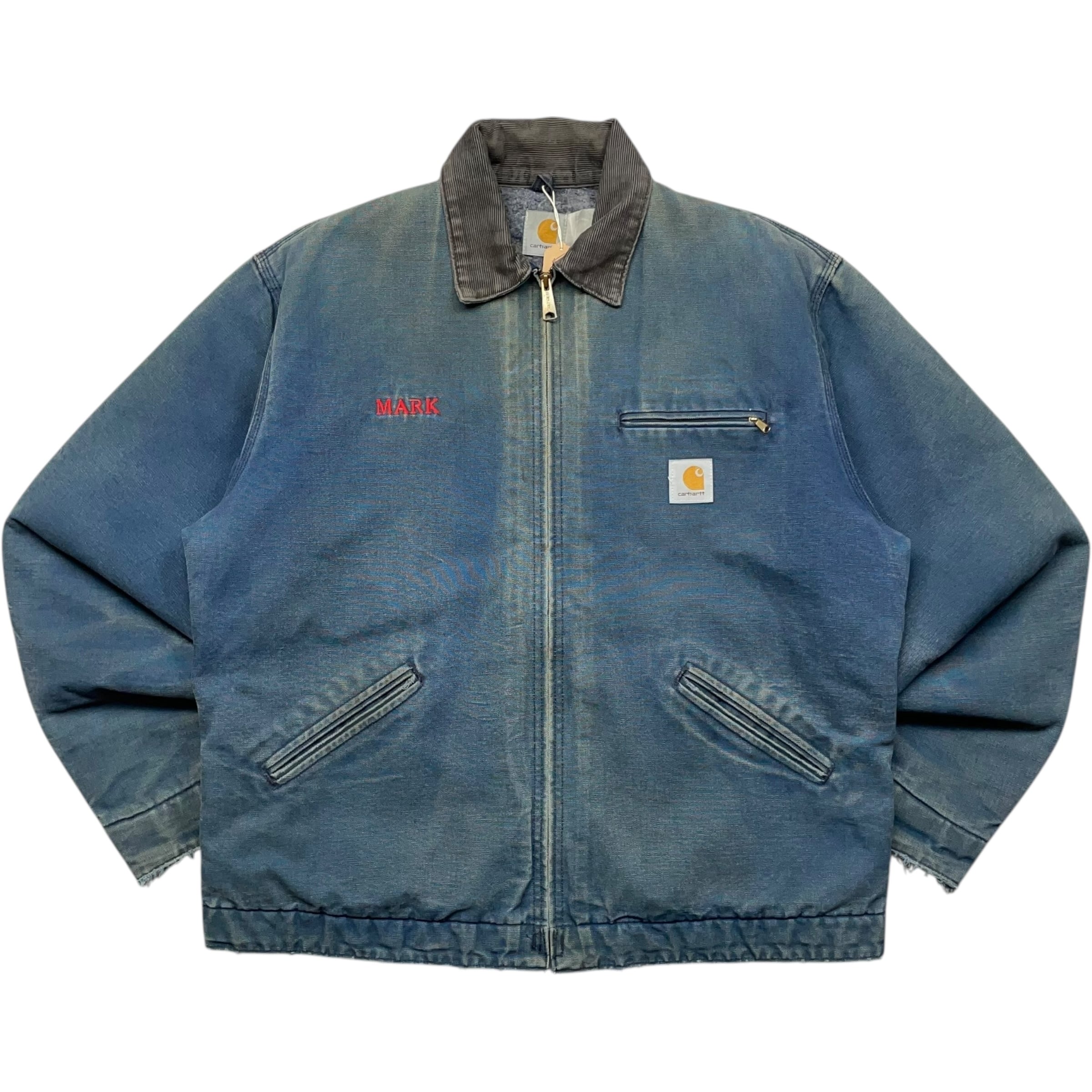 《XXL》Carhartt カーハート デトロイトジャケット ワークジャケット 襟コーデュロイ ダックジャケット 刺繍 ワンポイント 裏地ブランケット no.9524
