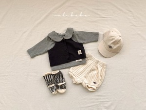 【valu bebe】丸襟カットソー グレー 70〜110cm