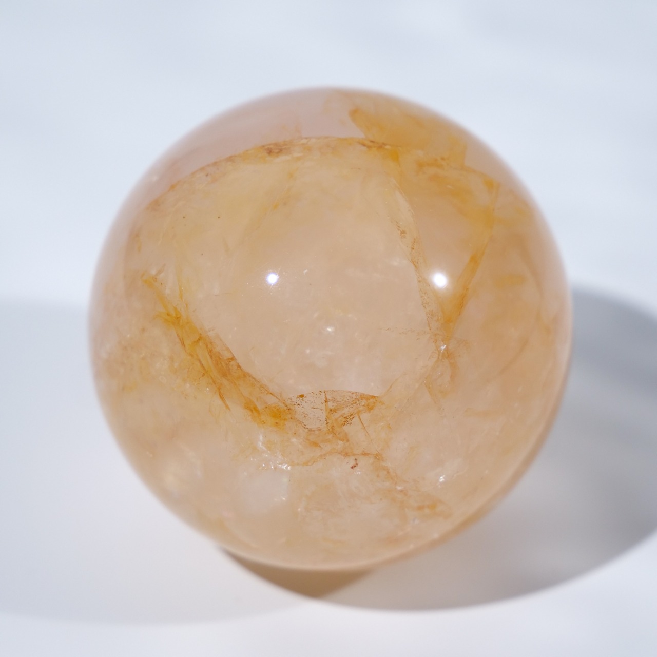 ゴールデンヒーラー イエローヘマタイト ローズクォーツ / スフィア【φ4.6cm】