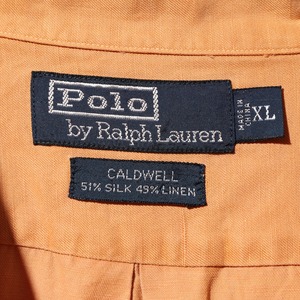 XL Caldwell シルクリネン Polo Ralph Lauren ポロラルフローレン 半袖開襟シャツ