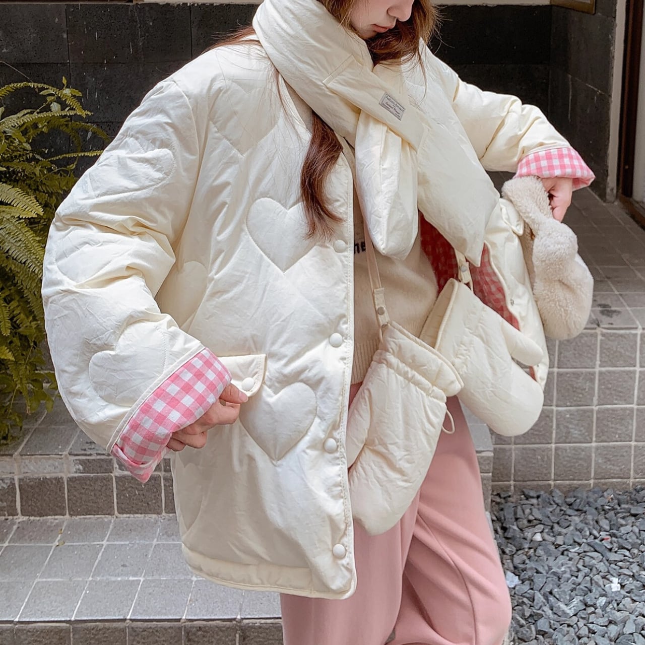 ハートキルティングリバーシブルアウター(2color) R01464