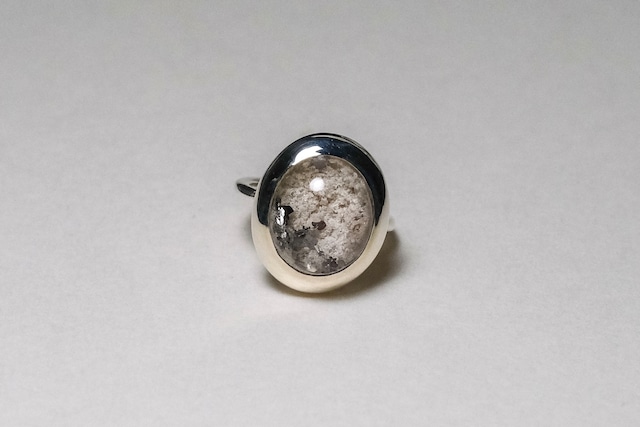 扉 イルメナイトインホワイトガーデンクォーツ リング silver no,293